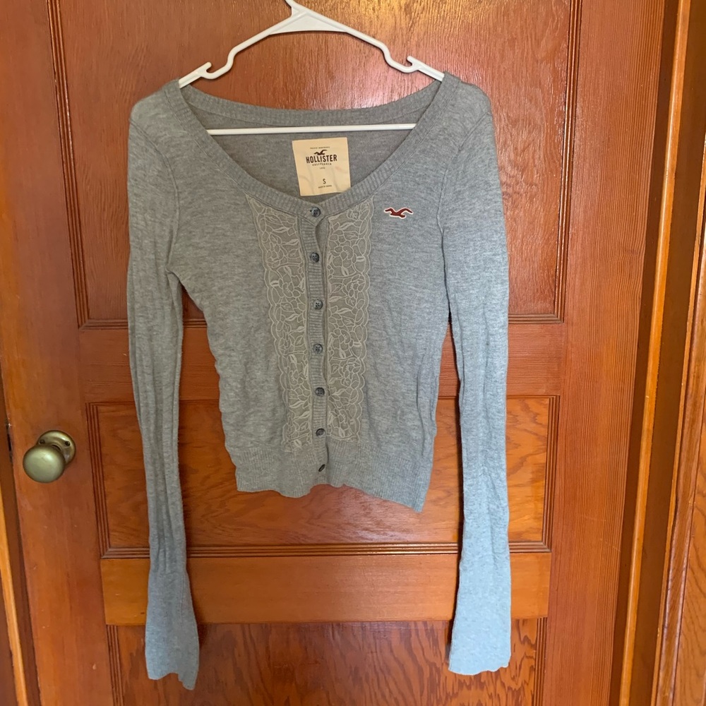Hollister gray cardigan